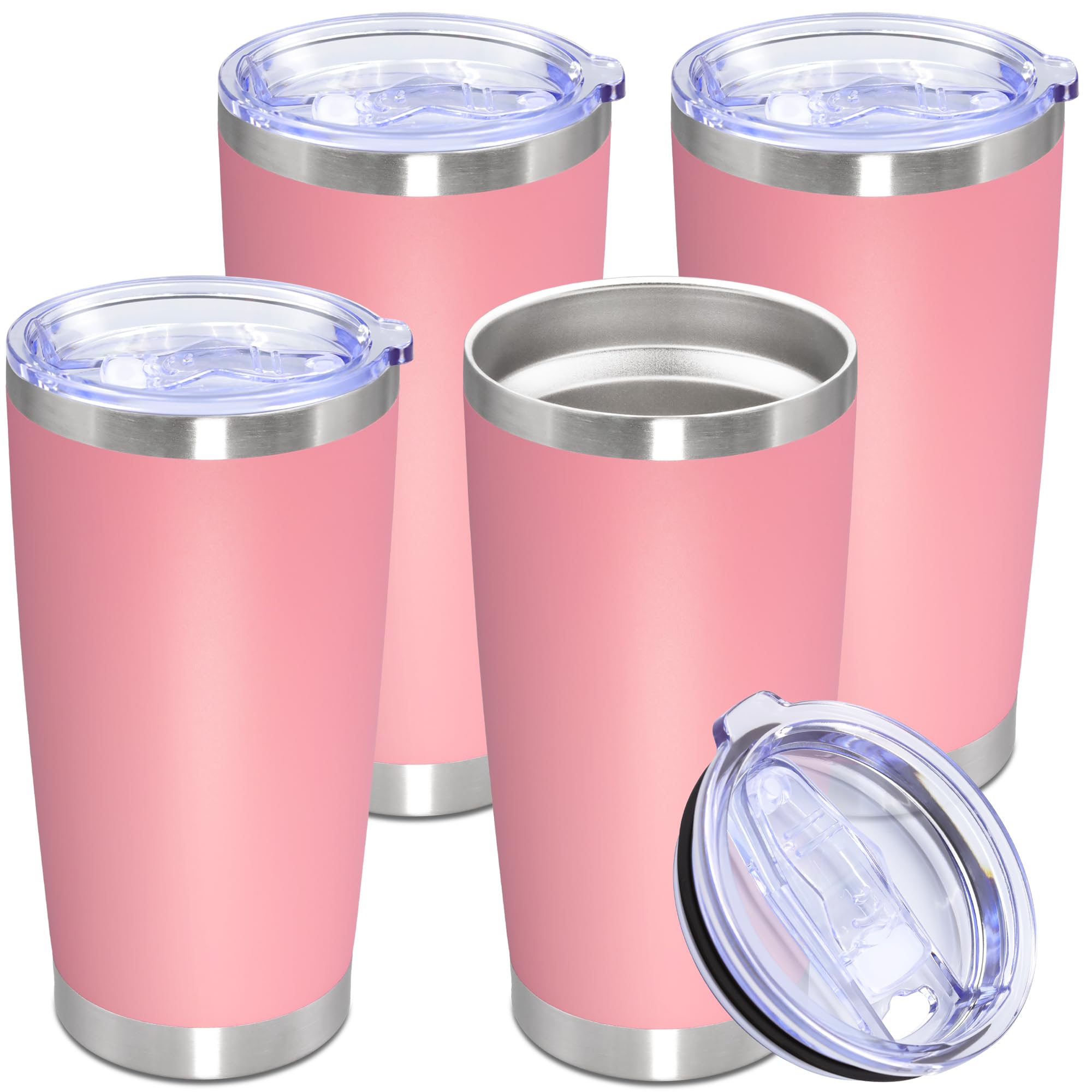 20oz Tumbler Stainless Steel Tumbler Coffee Tumbler with Lid Pink, 4P