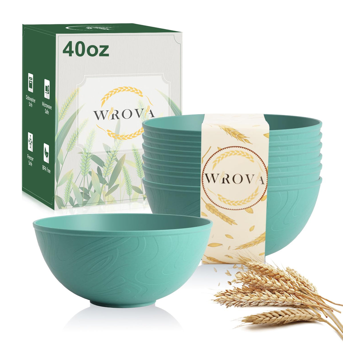 Wrova Mini Wheat Straw Bowls Set of 6, Unbreakable Snack Bowls for Kids