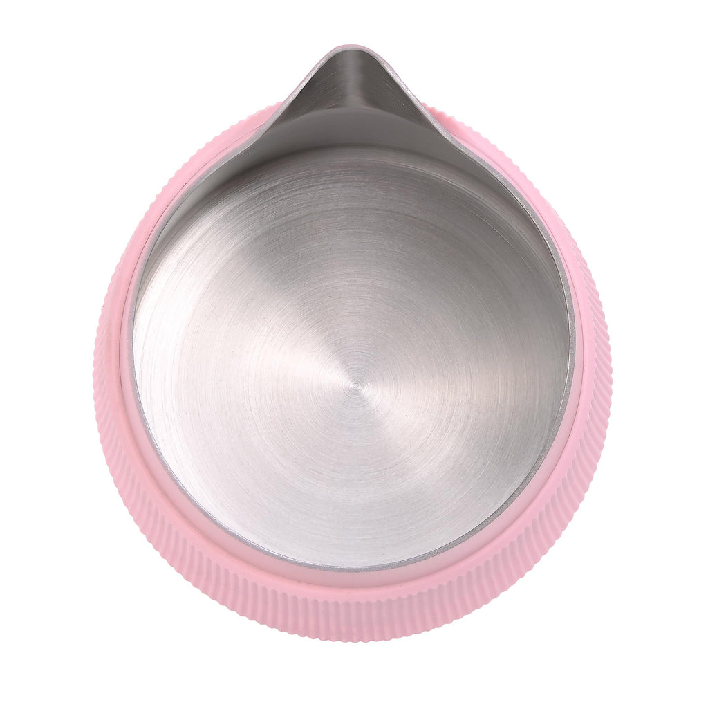 Normcore Handleless Milk Frothing Jug, Milk Pitcher 15.2 oz, Milk Frother Steamer Cup Stainless Steel Espresso Cup, Round Spout, Pink, 450 ml