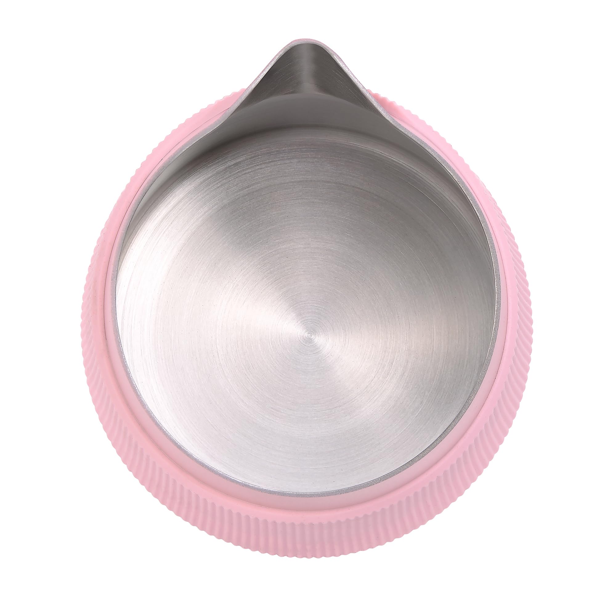 Normcore Handleless Milk Frothing Jug, Milk Pitcher 15.2 oz, Milk Frother Steamer Cup Stainless Steel Espresso Cup, Round Spout, Pink, 450 ml