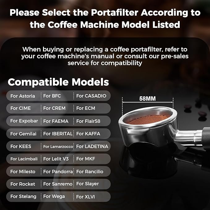IKAPE 58mm Bottomless Naked Portafilter, Coffee Portafilter with Black Silicone Handle, Fits E61, Flair 58, ECM, Rocket, Sanremo, Synesso, Slayer, VBM Machines, with 18g Capacity Filter Basket