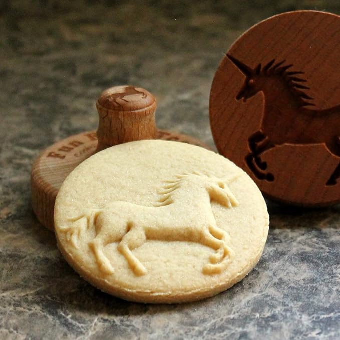 Wood Cookie Stamp, 2.5 Inch (Unicorn CS-025)