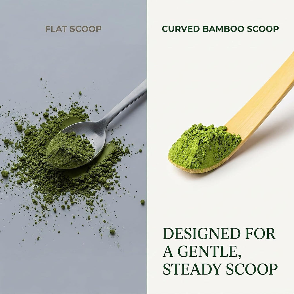 Matcha Scoop Bamboo, Bamboo Matcha Scoop Japanese Chashaku Hooked Green Tea Spoon 18cm Tea Ceremony Utensils for Tea Lover, Tea Scoops, Coffee, Tea and Espresso