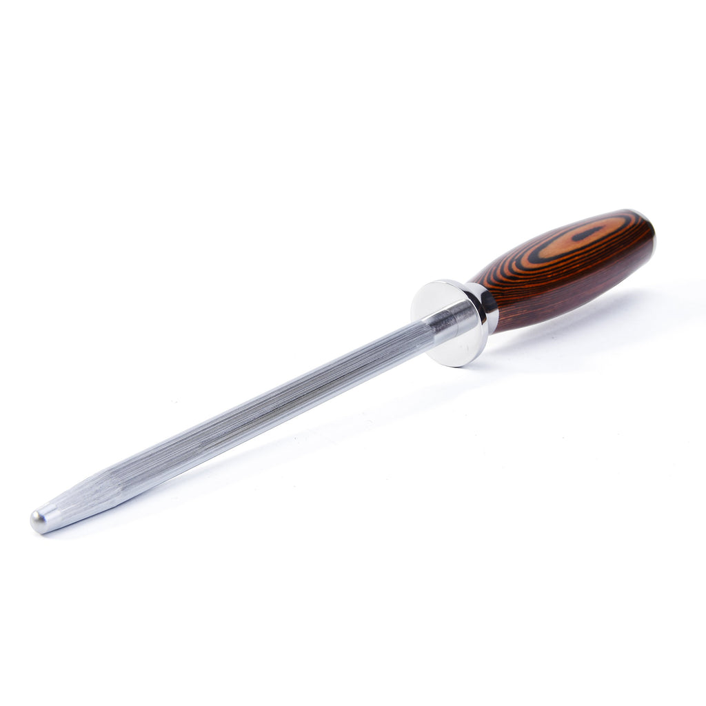 TUO Honing Rod, Sharpening Steel with Larger Diameter for Kitchen Knife Daily Honing Maintenance, High Carbon Steel 8" Knife Sharpener Rod, Ergonomic Handle