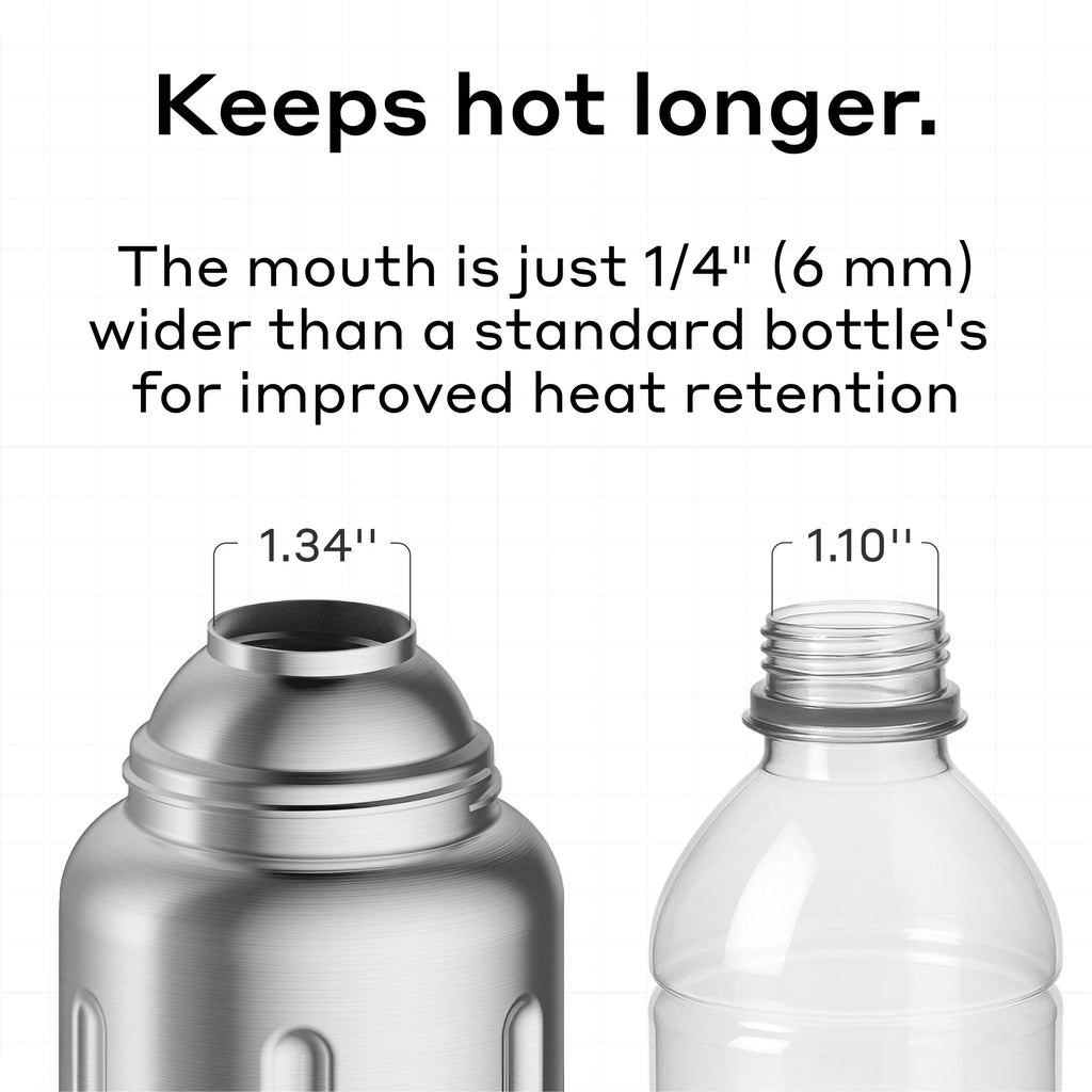 BOBBER 26 oz Stainless Steel Travel Thermo Flask for Hot Drinks – Dishwasher Safe Metal Water Bottle with Cup Lid for Men, Hiking – Keeps Hot for 36 Hours – BPA-Free, Vacuum Insulated (Matte)
