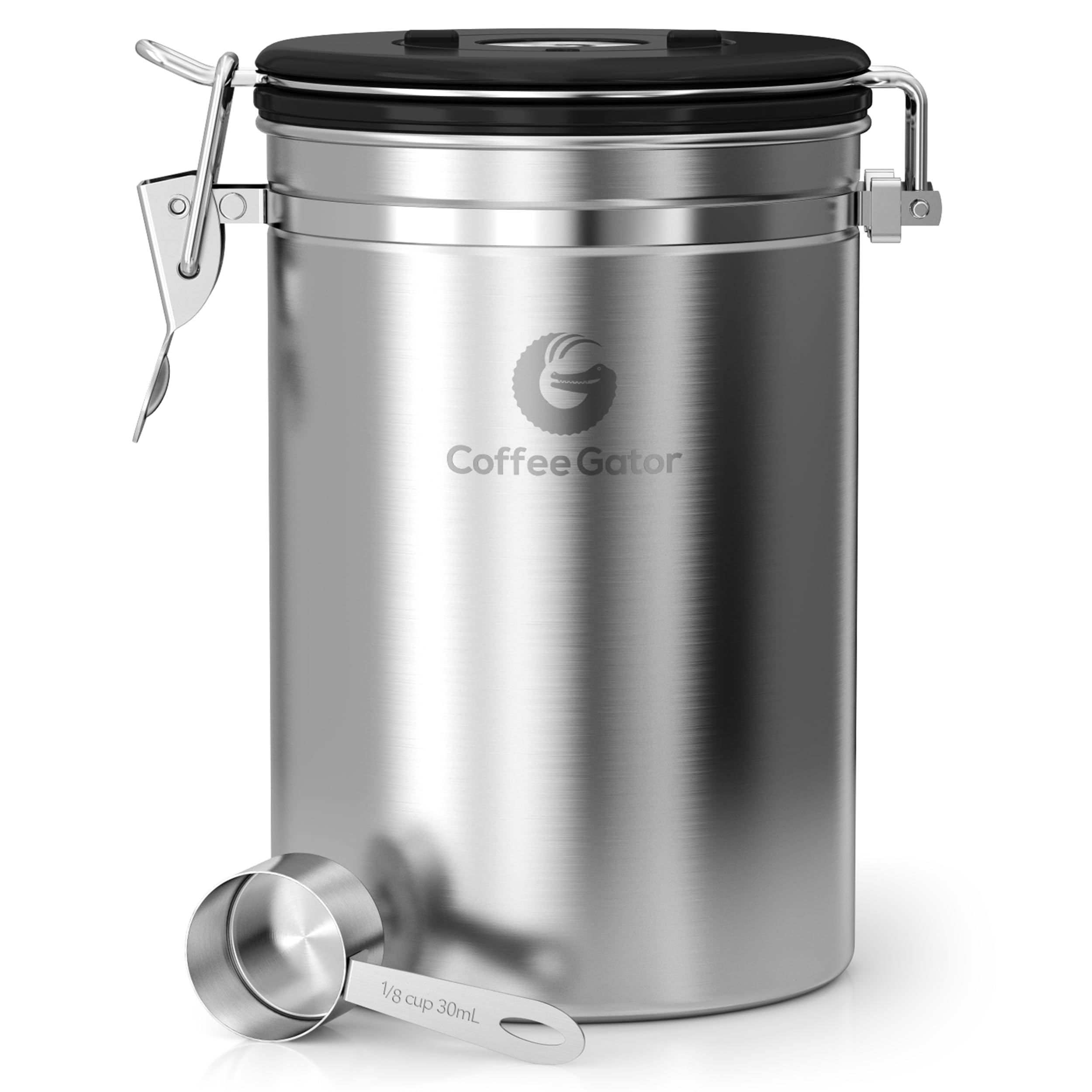 Coffee Gator Coffee Canister, 22oz Airtight Stainless Steel Container