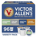 Victor Allen's Coffee Variety Pack (Kona Blend, Italian Roast, Seattle Dark, Caramel Macchiato), 96 Count, Single Serve Coffee Pods for Keurig K-Cup Brewers