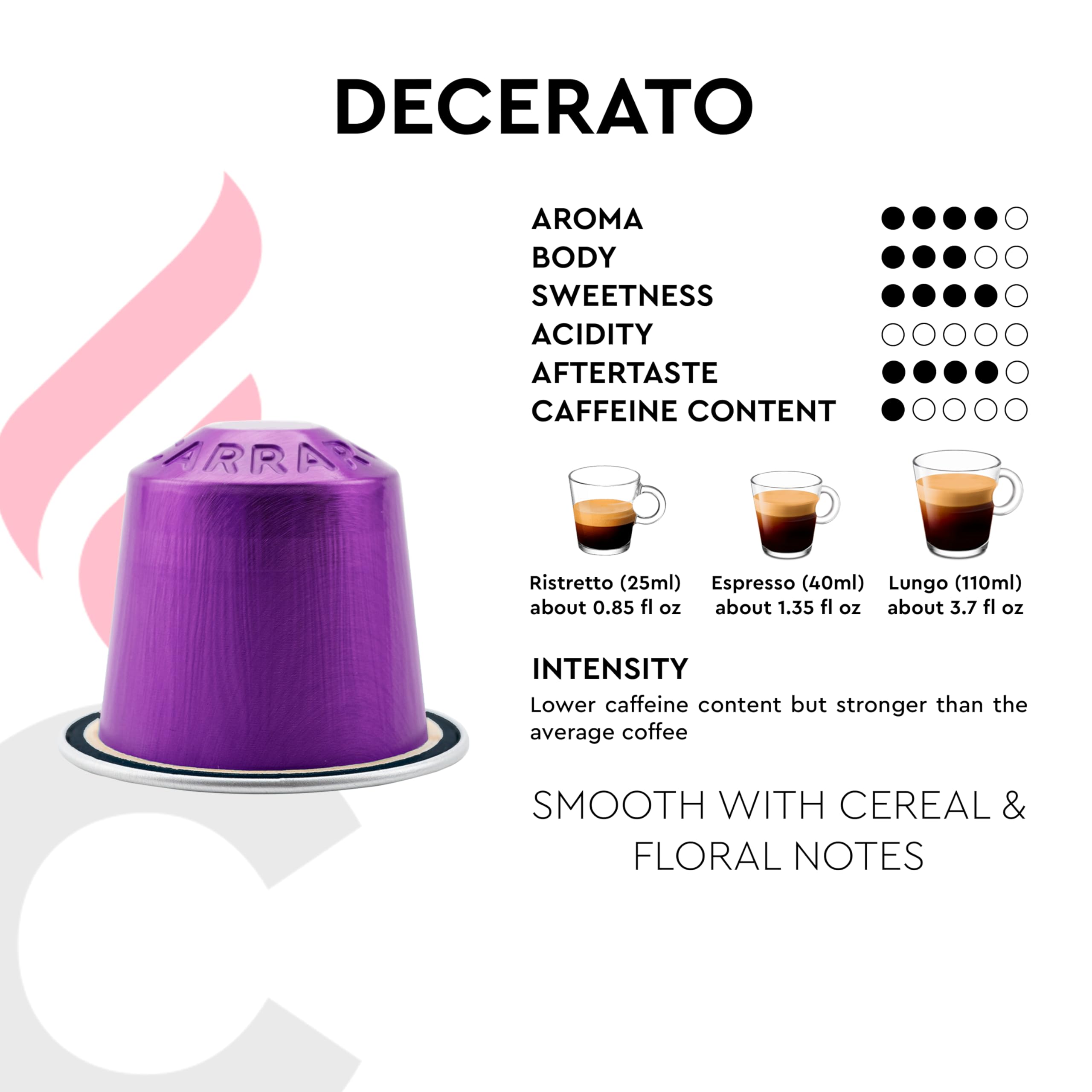 100 Aluminum Espresso Pods Compatible with Nespresso Original Line, Made in Italy - Decerato, Dewaxed, Low Acidity, Medium Roast, (Packaging May Vary)