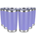 VQRRCKI 20 oz Tumbler Stainless Steel Tumblers Bulk with Lid Double Wall Insulated Coffee Tumbler Cups for Hot & Cold Drinks Powder Coated Travel Coffee Tumbler Mug Metal (Lavender, 6 pack)