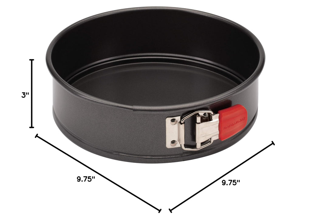 Rachael Ray 47964 Oven Lovin' Nonstick Bakeware Springform Baking Pan With Grips / Nonstick Springform Cake Pan With Grips / Nonstick Cheesecake Pan With Grips, Round - 9 Inch, Gray