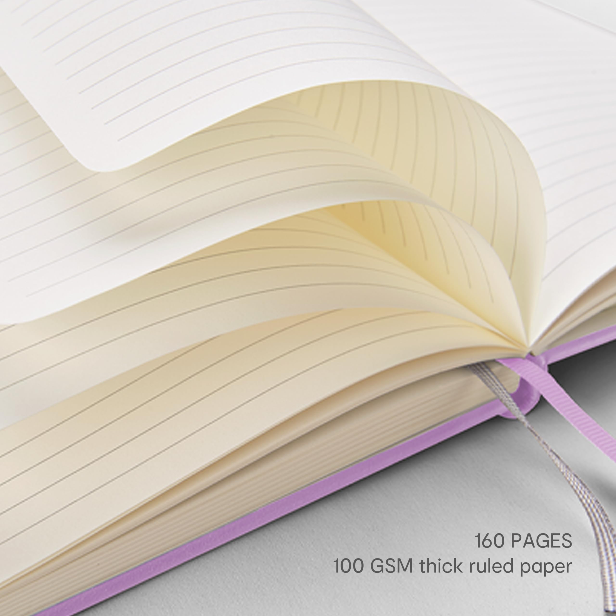&And Per Se Lined Hardcover Notebook – A5 5.7"x8" College Ruled, 160 Pages, 100gsm Thick Paper – Aesthetic Journal for Women, Gift-Ready Planner, Everyday Writing Notebook (Lavender)