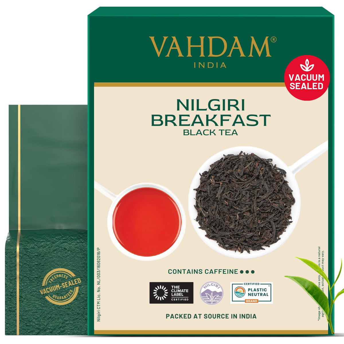 VAHDAM Earl Grey Citrus Green Tea Loose Leaf (3.5oz|50+ Cups) Bergamot Oil