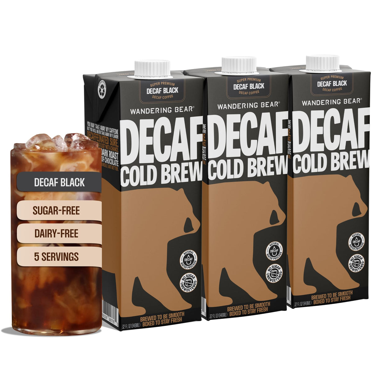 Wandering Bear Organic Vanilla Cold Brew Coffee - 32 fl oz, 6 Pack
