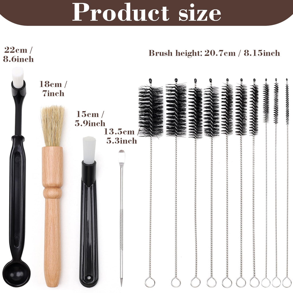Meiwlong 14Pcs Coffee Machine Cleaning Brush Set, 5 Types Clean Brush Tools