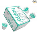 happy coffee light roast coffee pods, 22 count, notes of toasted biscotti and levity, compatible with most K-cup brewers, rainforest alliance certified