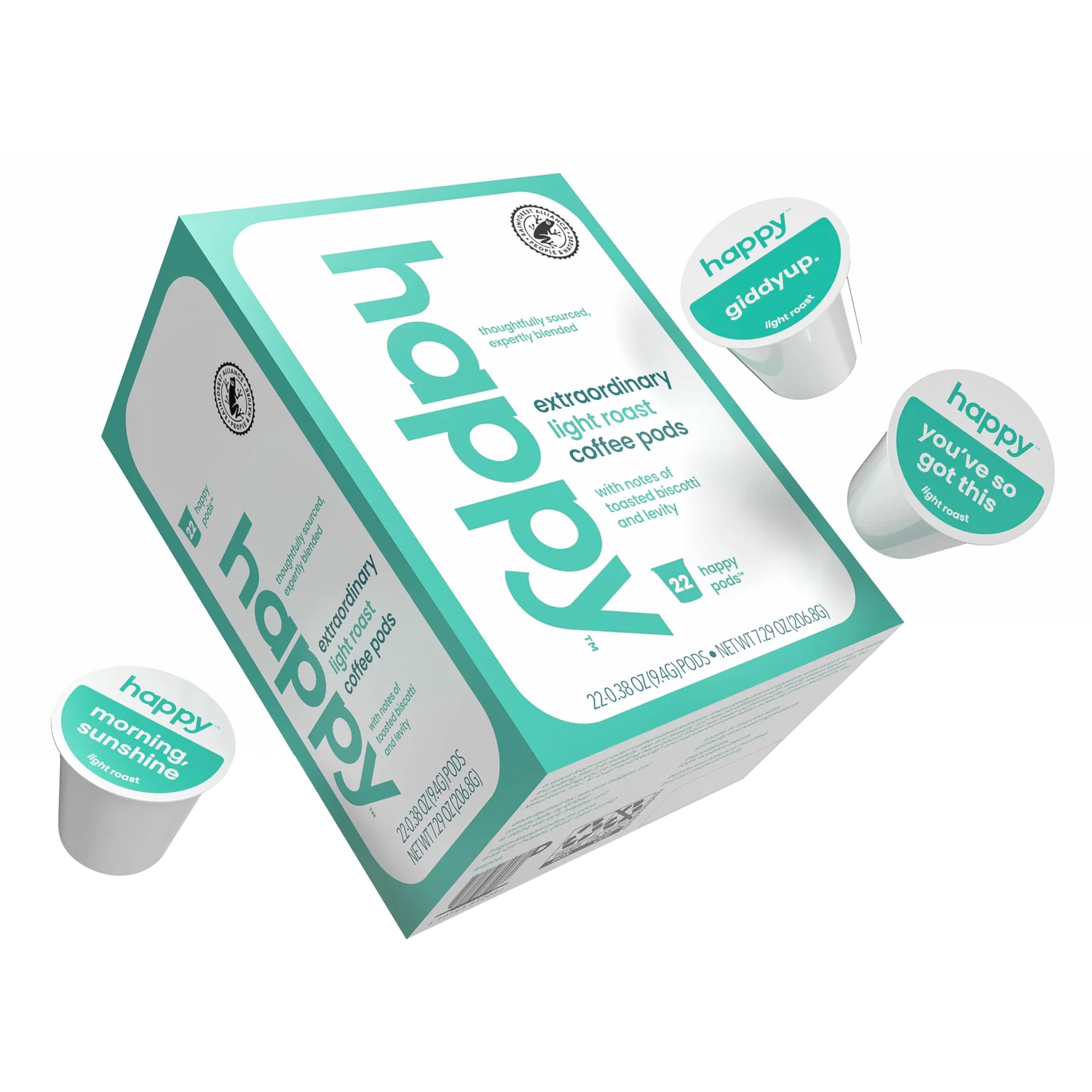 Happy Coffee Light Roast Coffee Pods, 22 Count