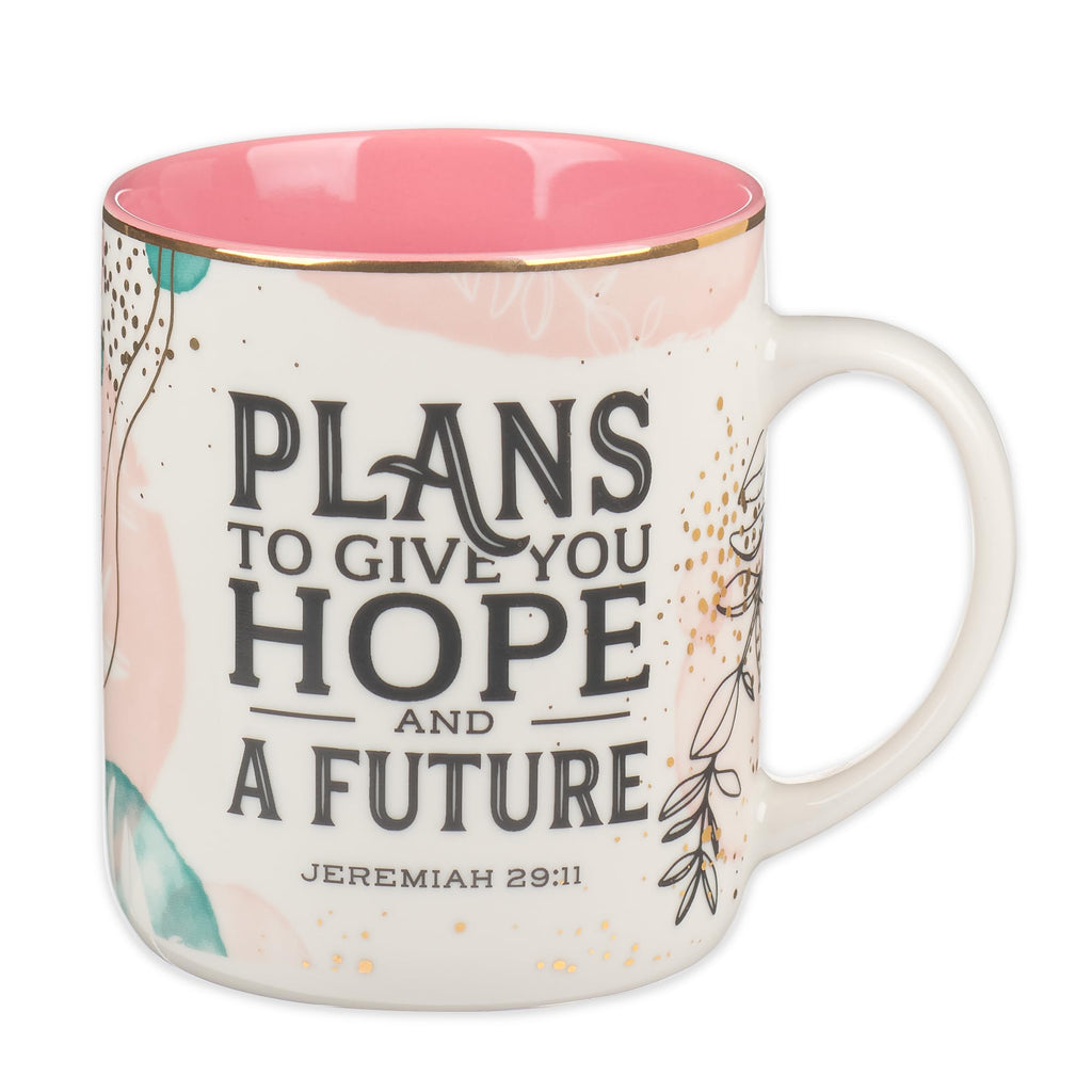 Christian Art Gifts Floral Ceramic Coffee Mug – 14 oz. Lead and Cadmium-free, Non-Toxic Inspirational Scripture Coffee and Tea Mug for Women with Bible Verse: Plans to Give You A Hope –Jeremiah 29:11