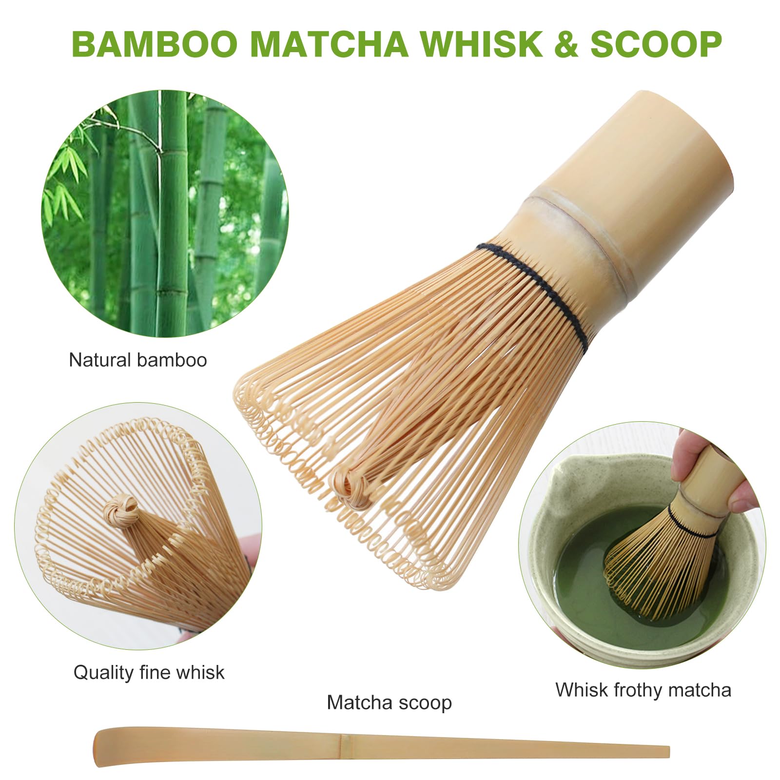 Matcha Whisk Set - Premium Complete Ceremonial Grade Matcha Set with Bamboo Whisk, Matcha Bowl with Spout, Scoop, Sifter & Holder - Authentic Japanese Tea Kit for Traditional Tea Preparation