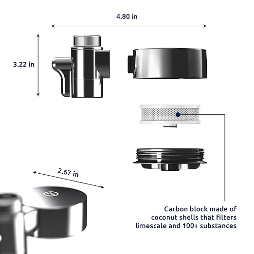 Tappwater EcoPro Compact - Smallest Tap Water Filter Available, Filters 100+ substances. 5 Stage Nanotechnology Water Filtration System. Faucet Water Filter (Chrome)
