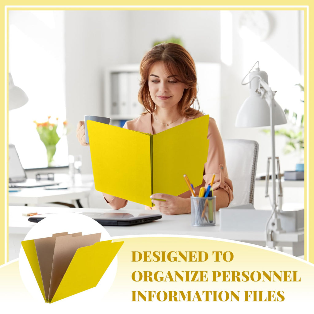 12 Pcs Skyygemm Classification Folder Letter Size, 2 Pocket File,Yellow