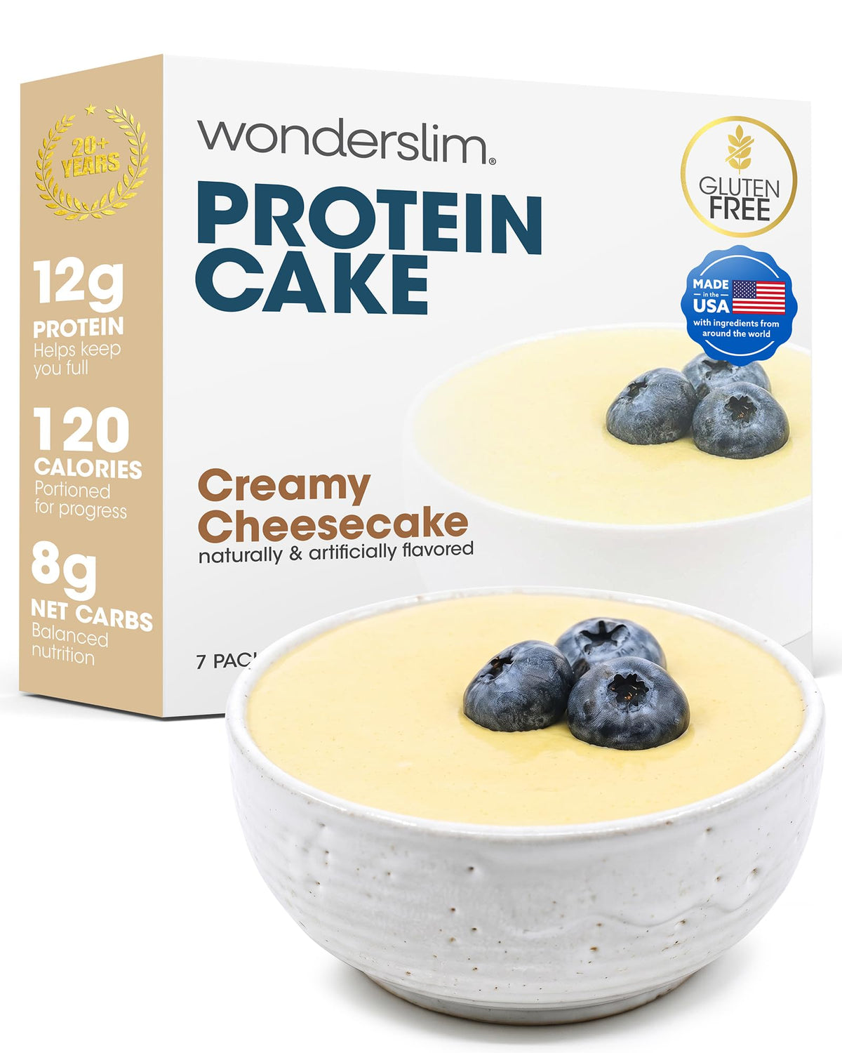 Wonderslim High Protein Cake Mix, Gluten-Free, 7ct (Double Chocolate Cake)