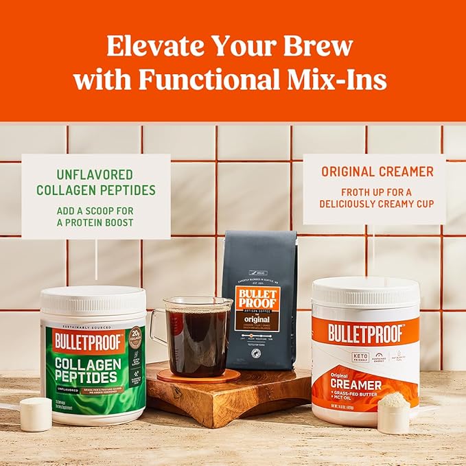 Bulletproof Original Medium Roast Single-Serve Pods, 10 Count, Arabica Beans, Clean Coffee Tested for Toxins, Packaging May Vary