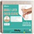 Olicity Cheese Cloths, 2Pack, Double-Layer, 20x20Inch, Reusable