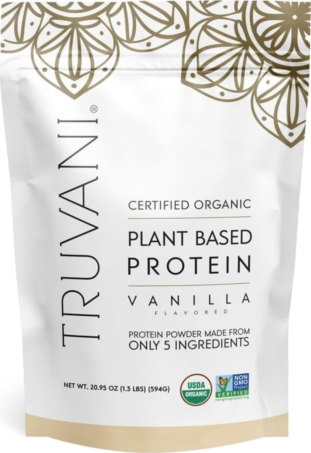 Truvani Organic Plant Based Protein Powder | Vanilla | 20 Servings