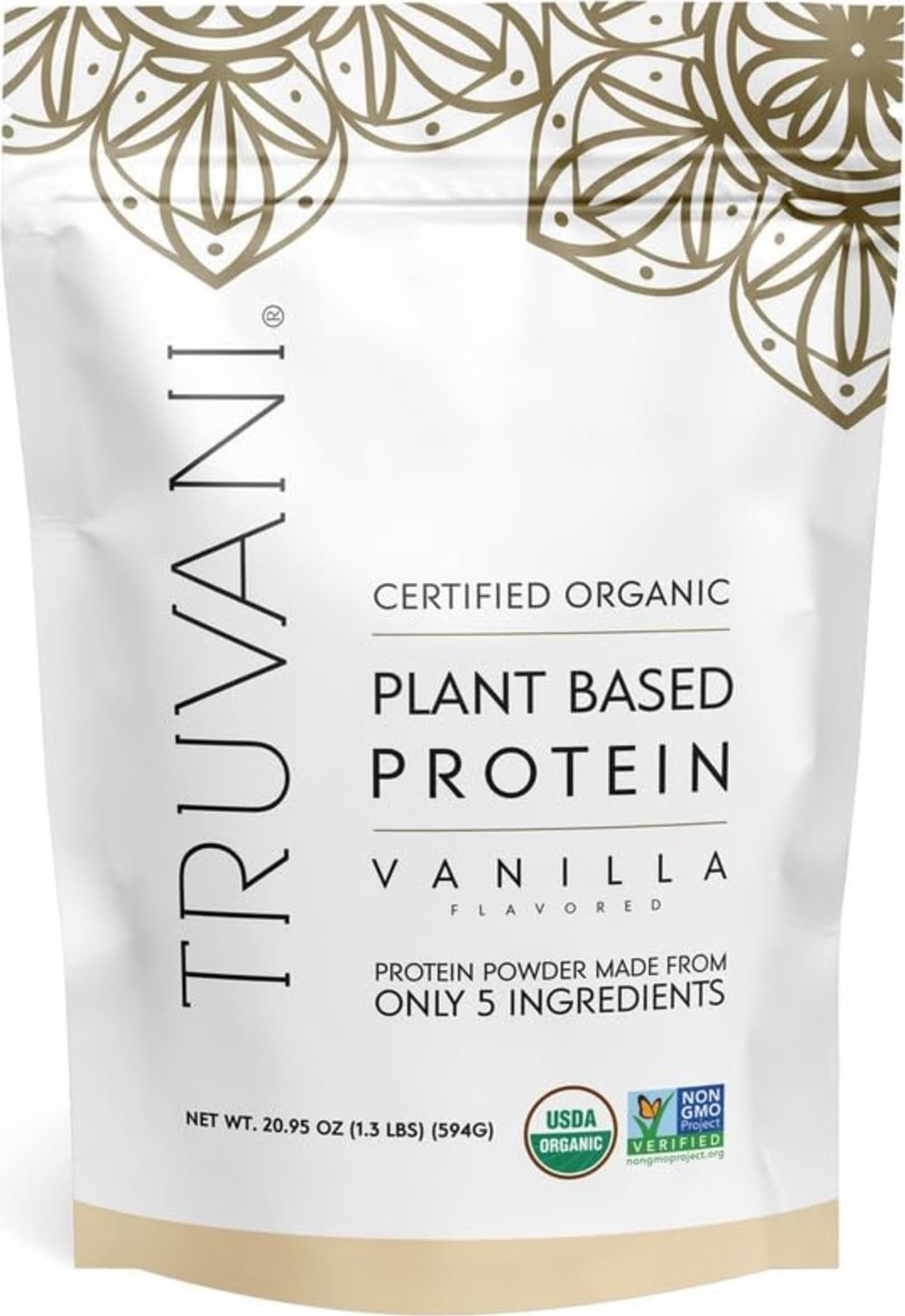 Truvani Organic Plant Based Protein Powder | Vanilla | 20 Servings