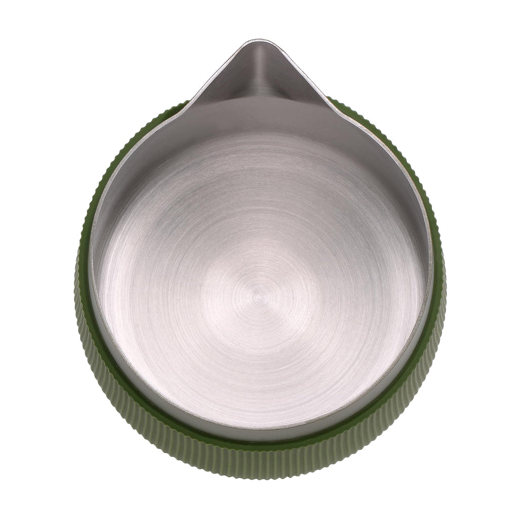 Normcore Handleless Milk Frothing Jug, Milk Pitcher 20.3 oz, Milk Frother Steamer Cup Stainless Steel Espresso Cup, Round Spout, Green, 600 ml