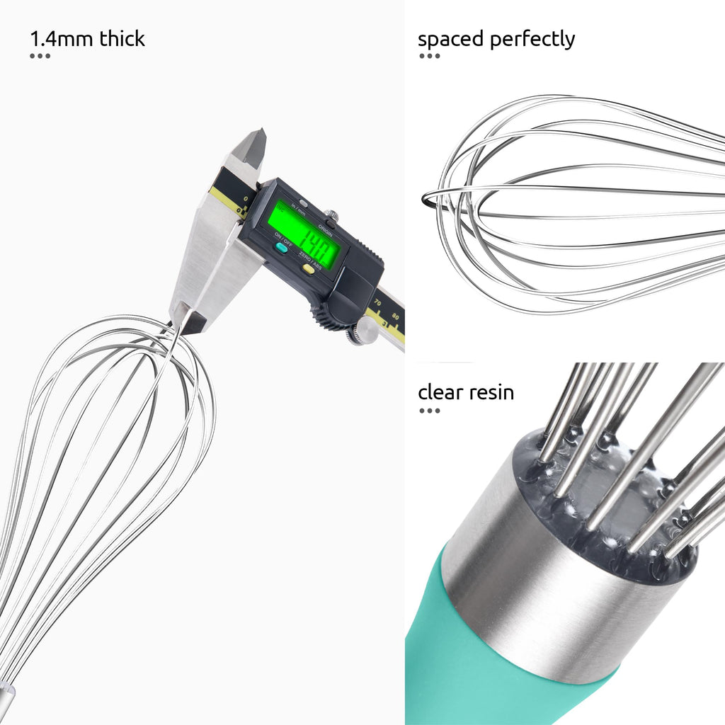 U-Taste Wire Whisk for Cooking, 18/10 Stainless Steel Wisk, S/Aqua Sky