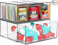 4 Tea and Coffee Organizer and Storage, Acrylic Tea Bag Holder Organizer, Plastic K Cup Drawer Container for Cabinet