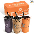 Frosty Fox Premium Boba Bundle Kit 10 Serv. Instant Bubble Pearl Variety Milk Tea Kit with Authentic Brown Sugar Tapioca Pearls & Coconut Jellies - Ready in Under 1 Minute, Includes Straws - Gift Box, Holiday (Classic, Taro and Thai Tea)
