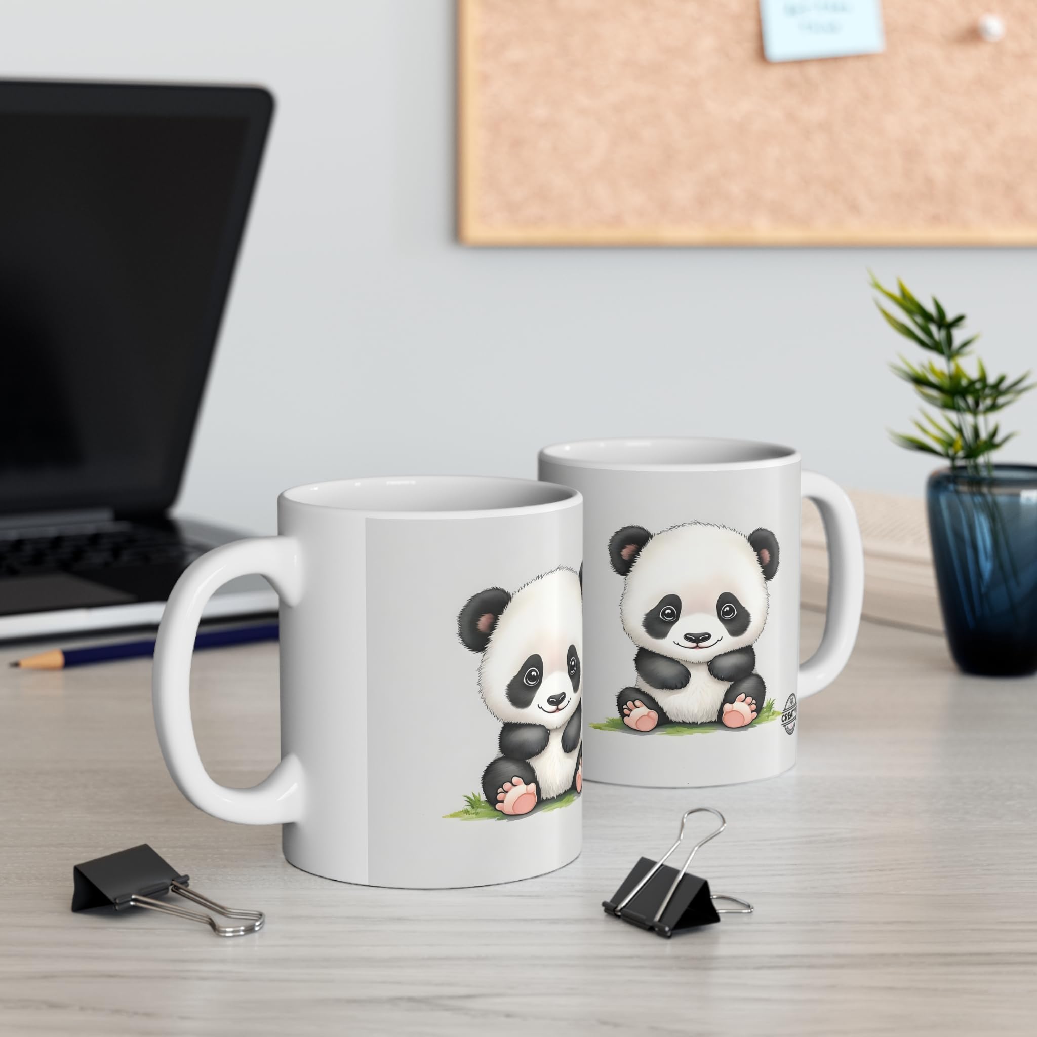 CREATIVE DESIGN PRINTS 11 OZ Novelty Coffee Mugs - Christmas Gift (Baby Panda Theme)