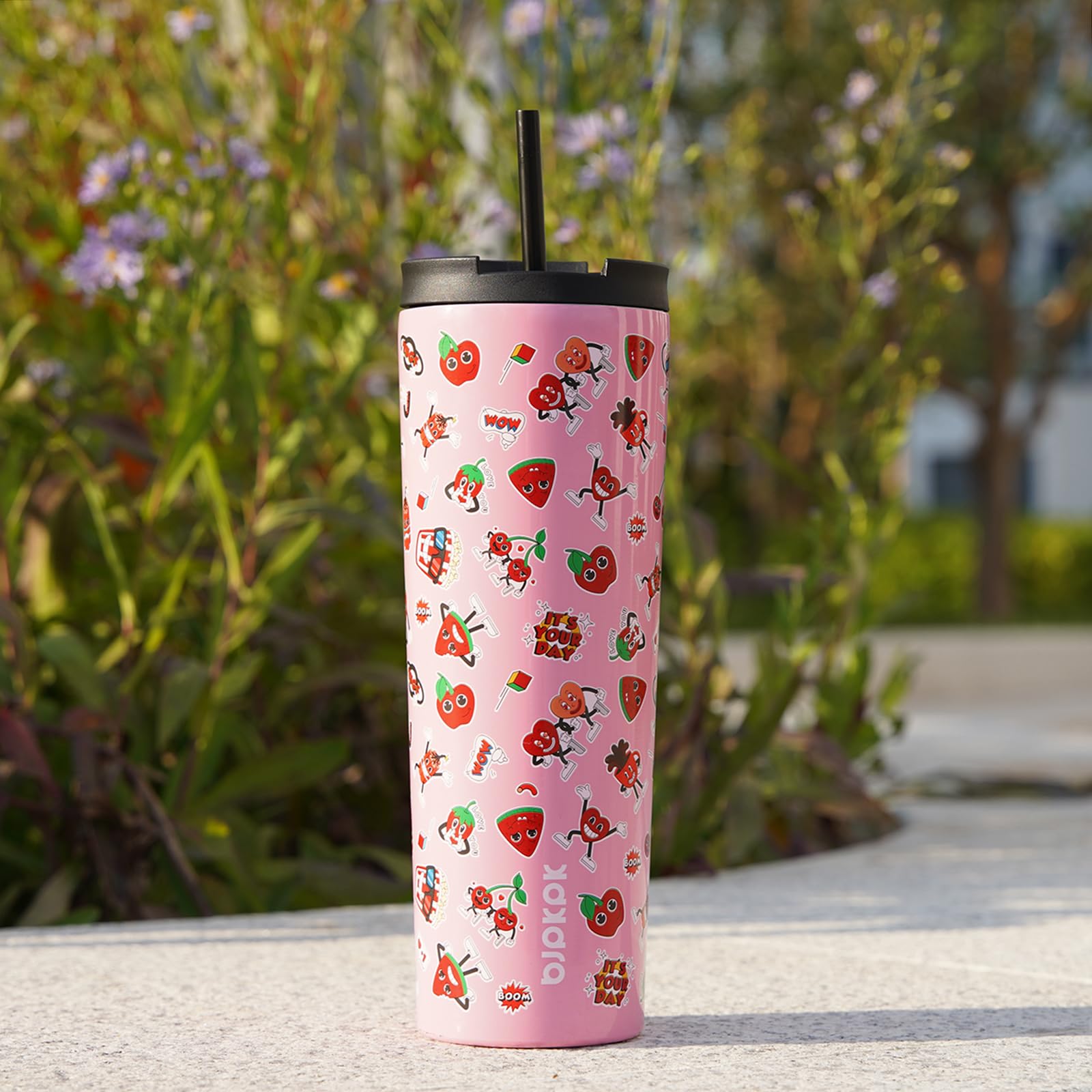 BJPKPK 26 oz Coffee Tumbler with Straw, Insulated Stainless Steel Cup