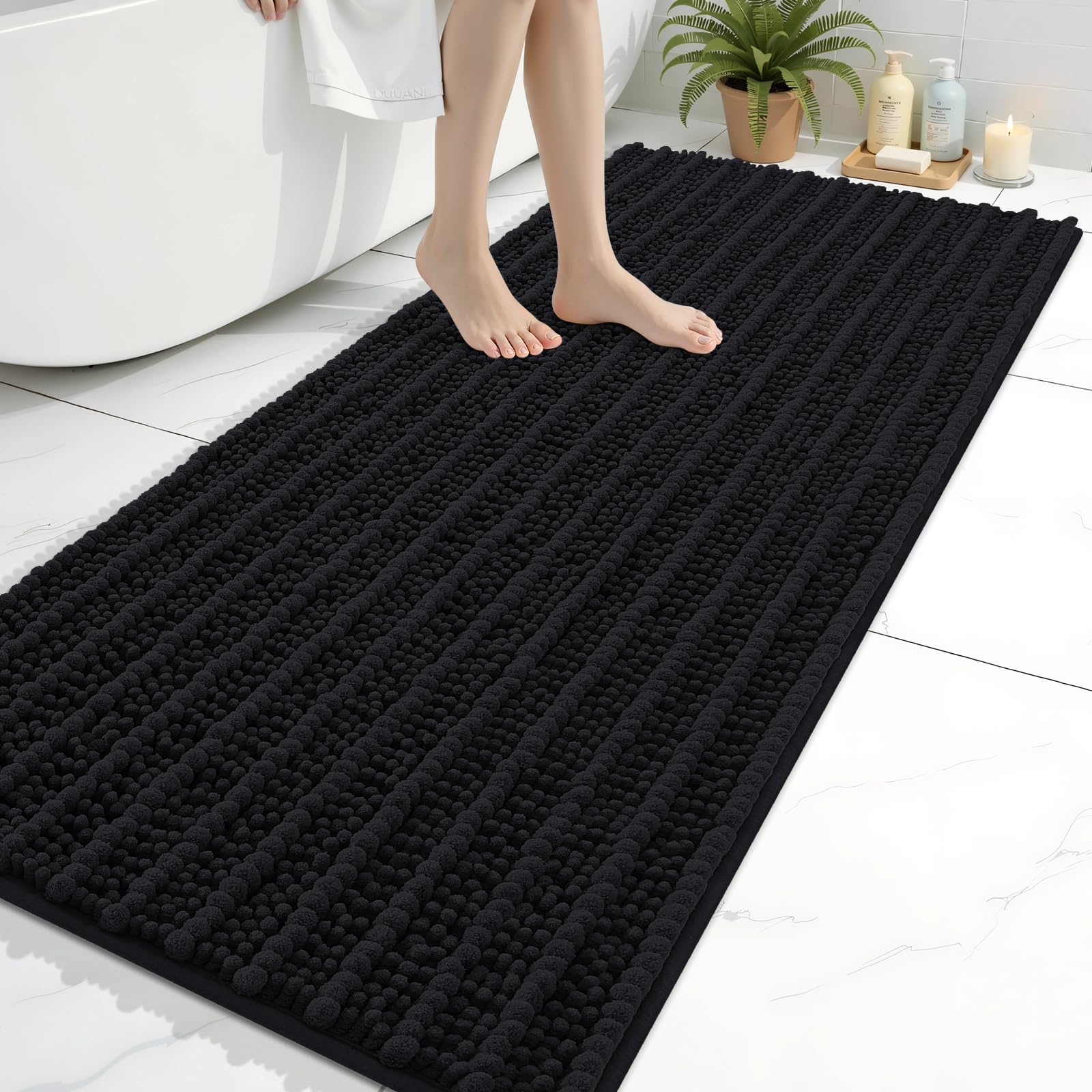 Arotive Bathroom Rugs Mat 30x17, Soft Absorbent Chenille Shaggy Bath Mat — 54" X 24"
