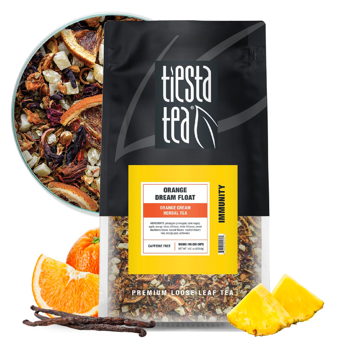 Tiesta Tea Strawberry Kiwi Herbal Tea Loose Leaf Fruit Tea Blend 16oz