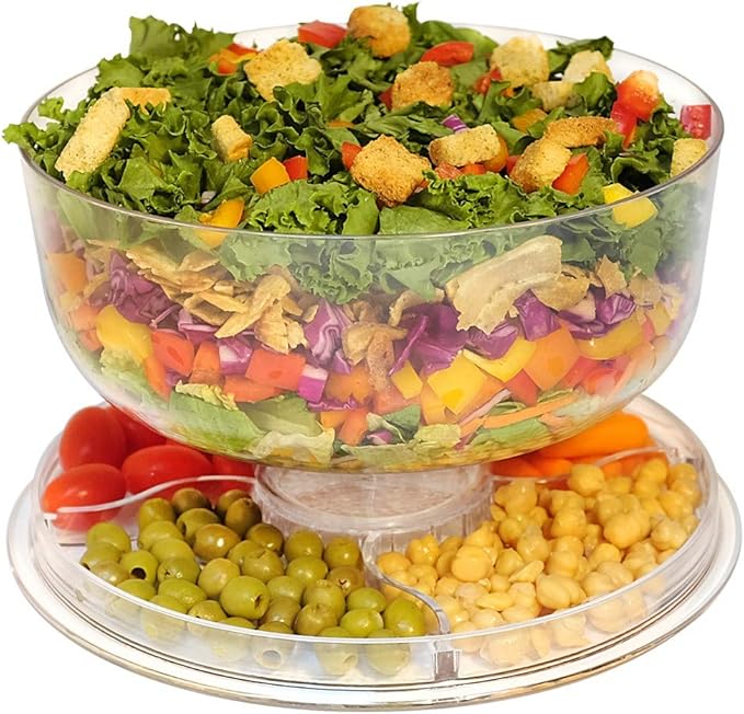 Cake Stand with Dome Cover, 6-in-1 Multi-Purpose Use, Cake Stand with Lid, Serving Platter, Punch Bowl, Desert Platter and More, BPA Free