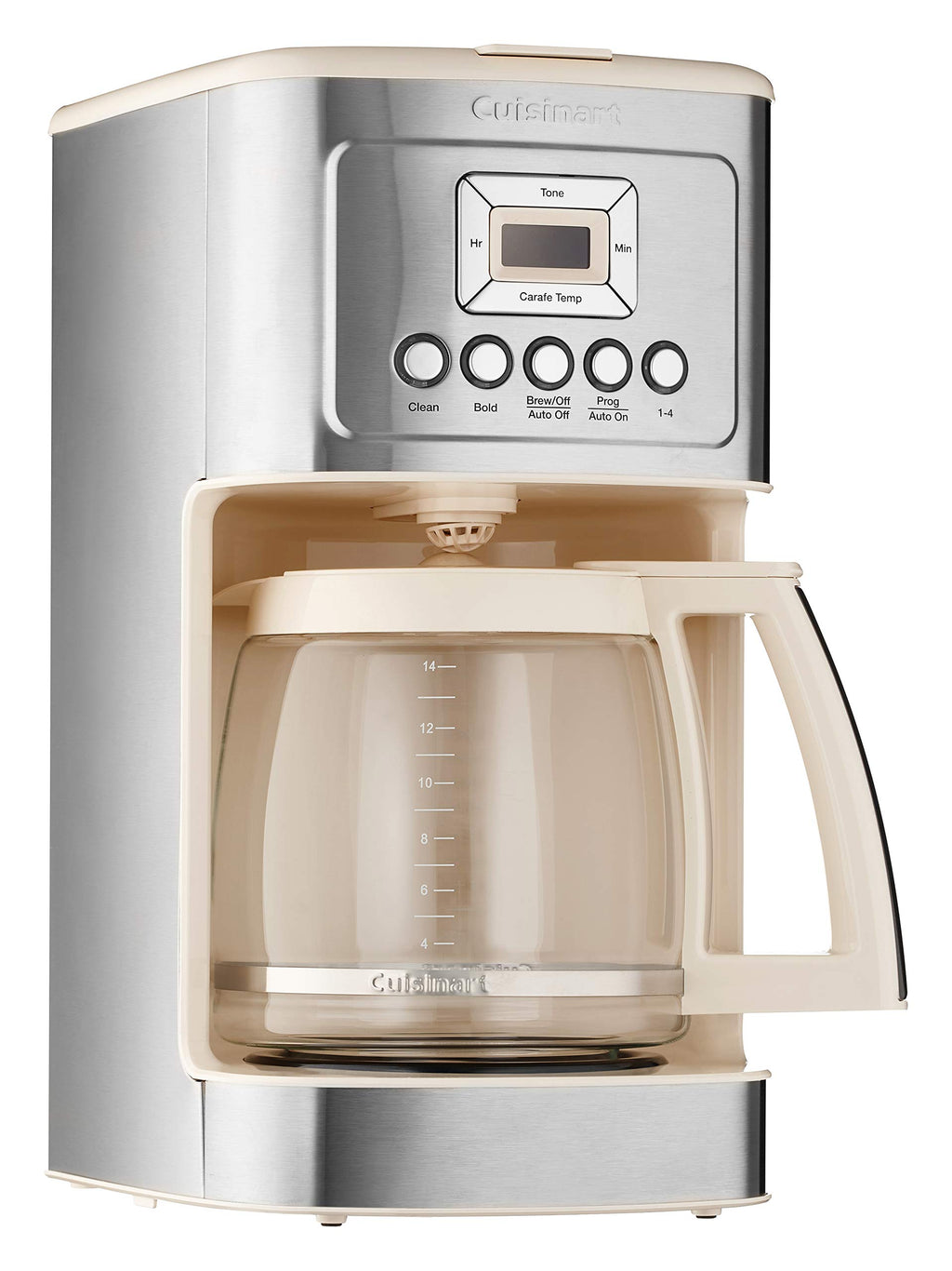 Cuisinart Coffee Maker, 14-Cup Glass Carafe, Fully Automatic for Brew Strength Control & 1-4 Cup Setting, Stainless Steel, DCC-3200CRM, Cream