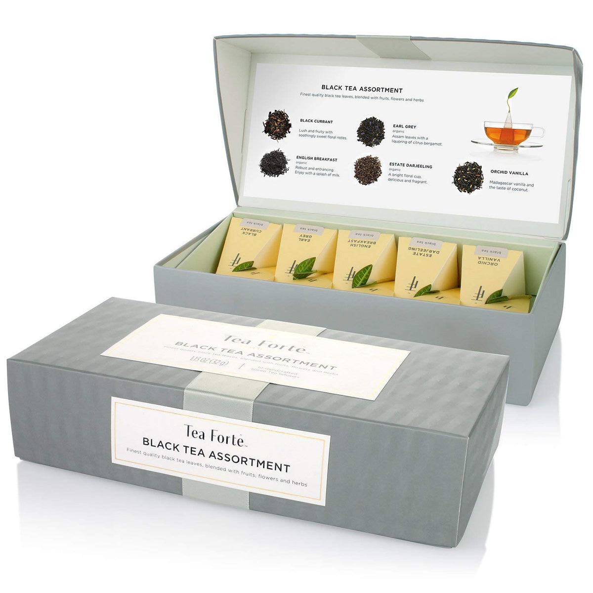 Tea Forte Tea Sampler, 10 Pyramid Infuser Bags, Premium Tea Gift Set
