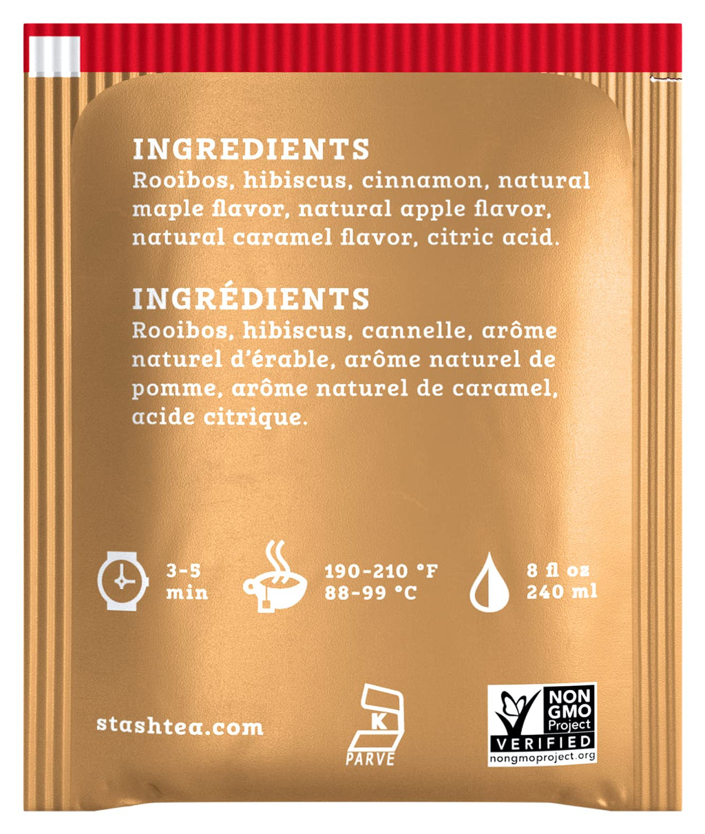 STASH Maple Apple Cider Herbal Tea, 108 Bags (6 Boxes of 18), Caffeine Free