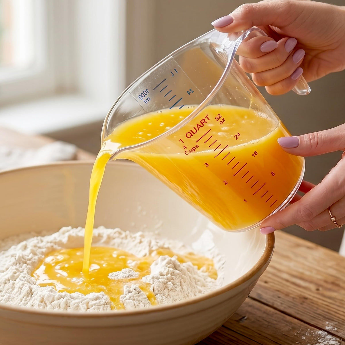 Amazing Abby - Melissa - Plastic Measuring Cups (3-Piece Set), Food-Grade Measuring Jugs, 1/2/4-Cup Capacity, Unbreakable, Stackable, Dishwasher-Safe, Great for Oil, Vinegar, Flour, and More