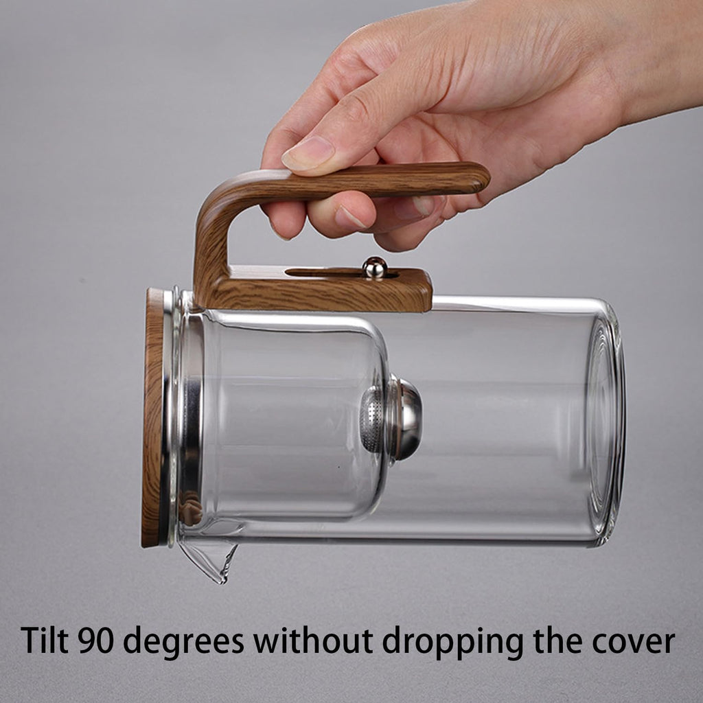 800ML/27OZ Witchcraft Magic Glass Teapot with Infuser Strainer and Lid for Loose Leaf Tea Herbal, Magnetic Water Separation Tea Maker Kettle Clear Tea Pot (Without Cups)
