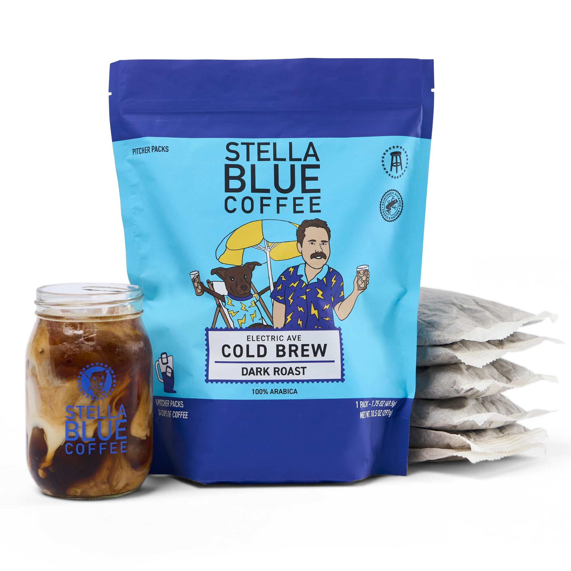 Cold Brew Coffee Bags, Electric Avenue Blend, Dark Roast, Ground Coffee