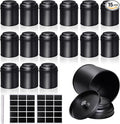 15 Pieces Tea Canisters 8 oz Round Tin Can Containers with Sealed Double Lids for Loose Leaf Tea,Coffee, Sugar, Candy, Spices Storage(Black)