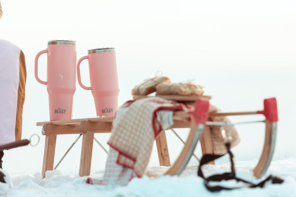 Beast 50 oz Tumbler with Handle Stainless Steel Vacuum Insulated Coffee Ice Cup Double Wall Travel Flask (Blossom Pink)