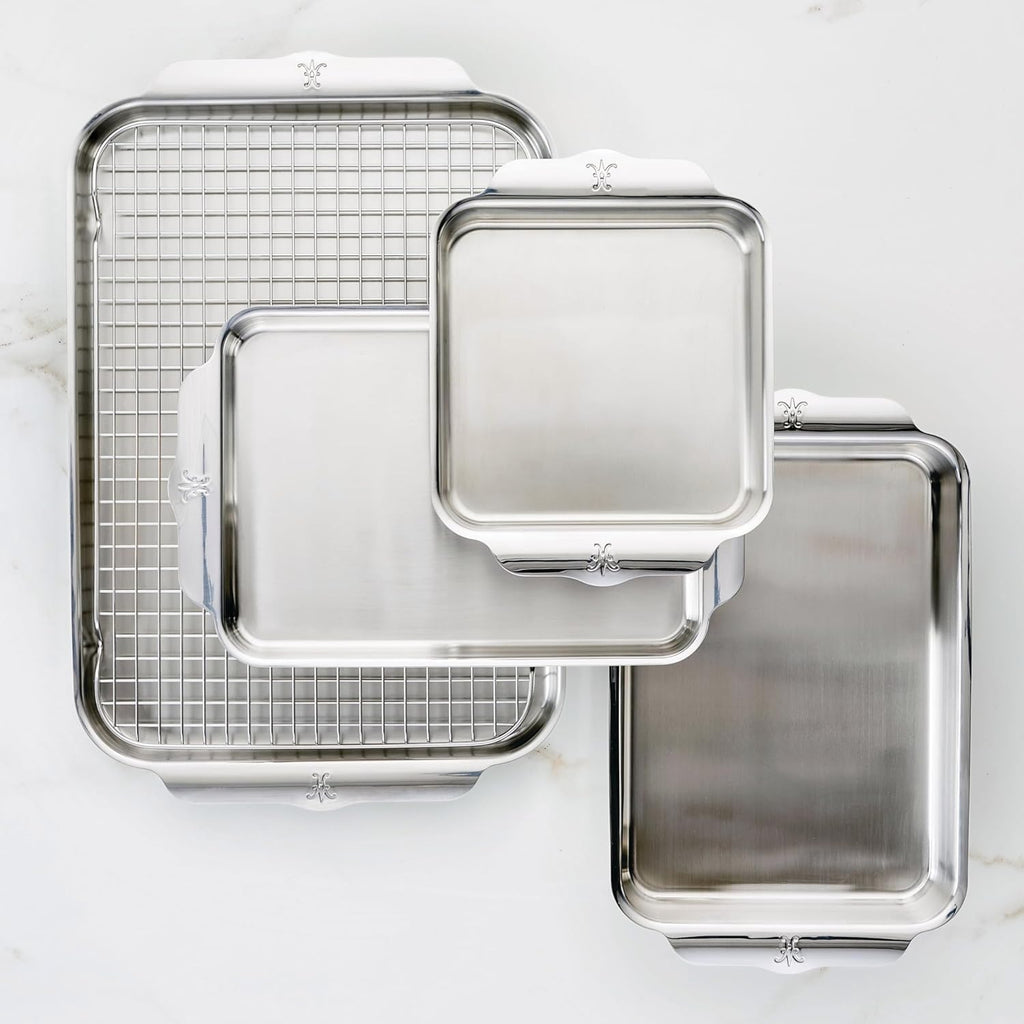 Hestan Provisions OvenBond – 5-Piece Tri-ply Stainless Steel Ovenware Baking Sheet Set