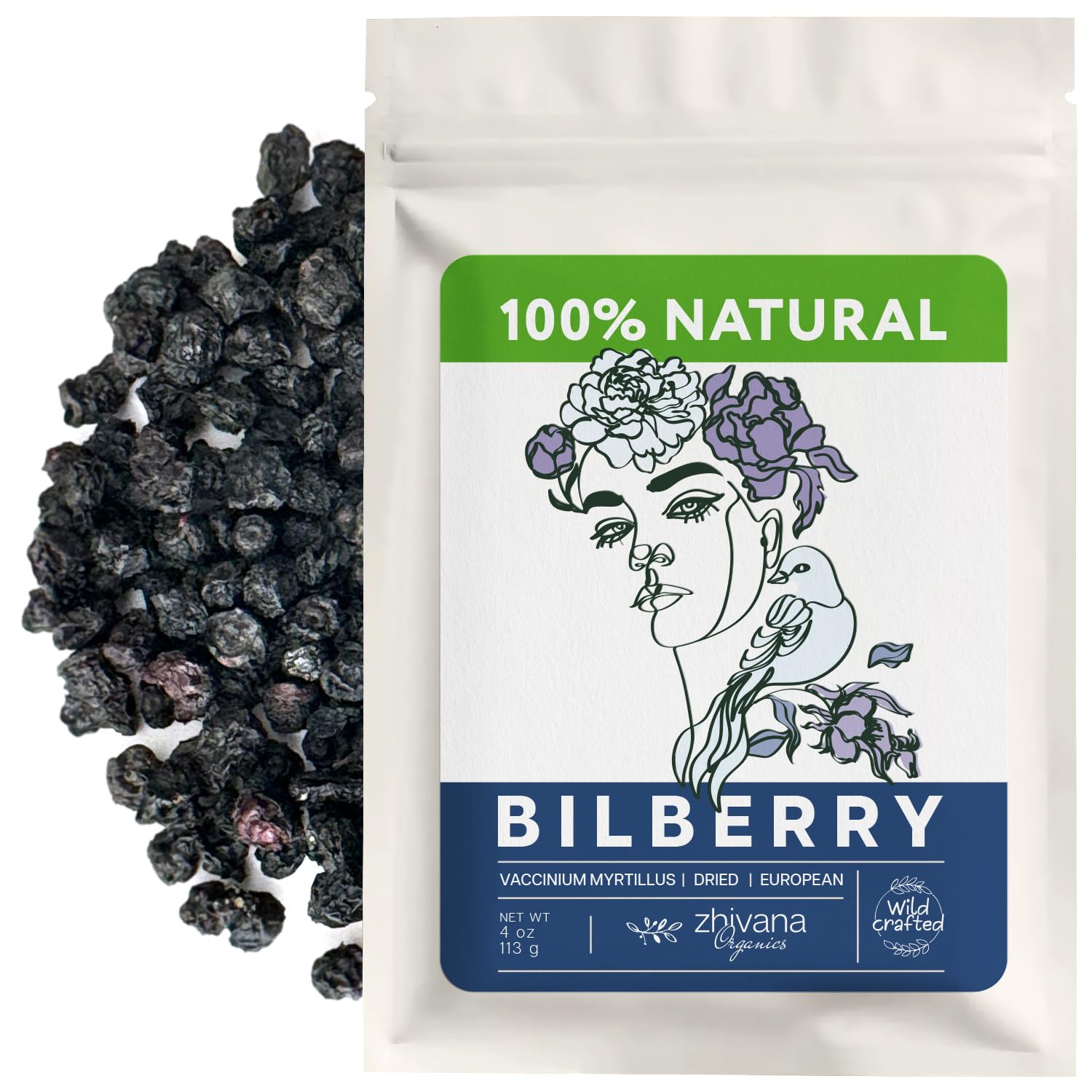 Wild Bilberry Fruit 4 oz. - Bilberry Tea - Antioxidant Support, Immunity