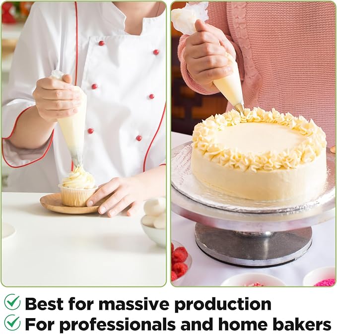 24 Inch Extra Large Piping Bag 200 Pack - Disposable Pastry Bags - Thick Anti-Burst Pastry Icing Frosting Piping Bags For Decorating Cupcakes Cakes Cookies (Large 24 Inch-200 Pack)