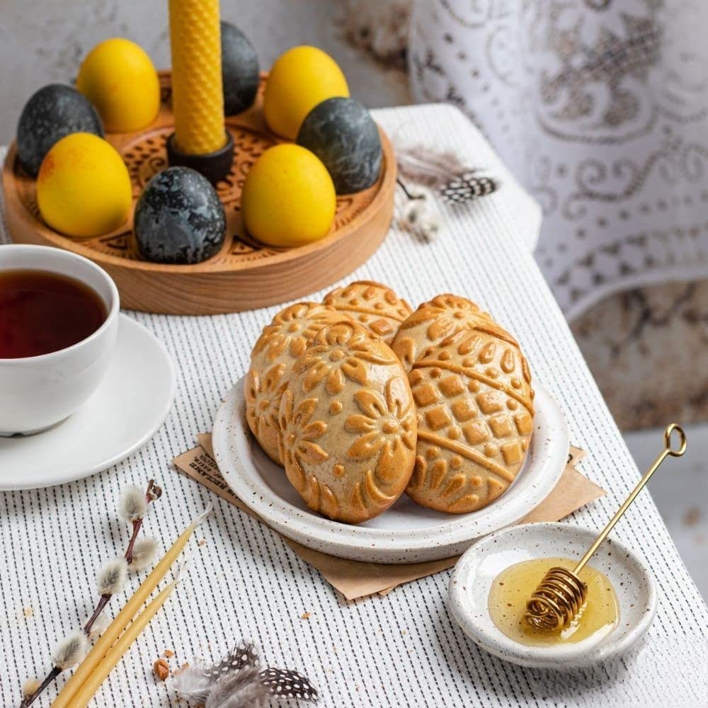 MOTEERLLU Wooden Springerle Cookie Molds for Baking, Eggs